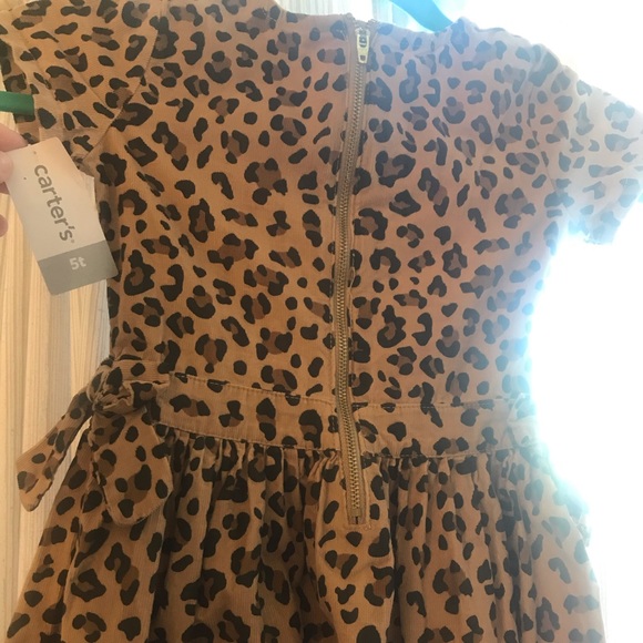 Corduroy Leopard Carter dress with bows - Picture 4 of 4